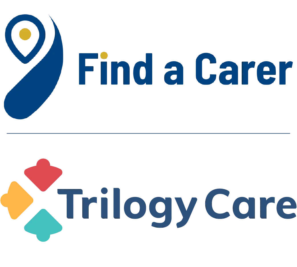 Find a Carer and Trilogy Care logos side by side